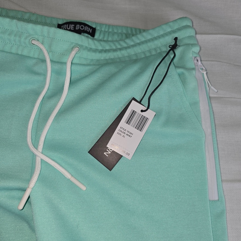 True Born Mint Joggers with White Accents